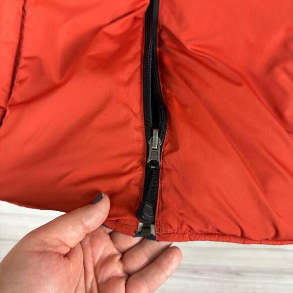 Eddie Bauer Men's Reversible Zip Up Down Orange/Navy Puffer Vest Size Large - Picture 2 of 15